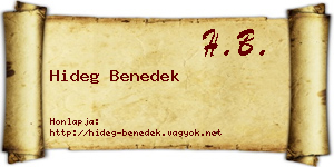 Hideg Benedek névjegykártya